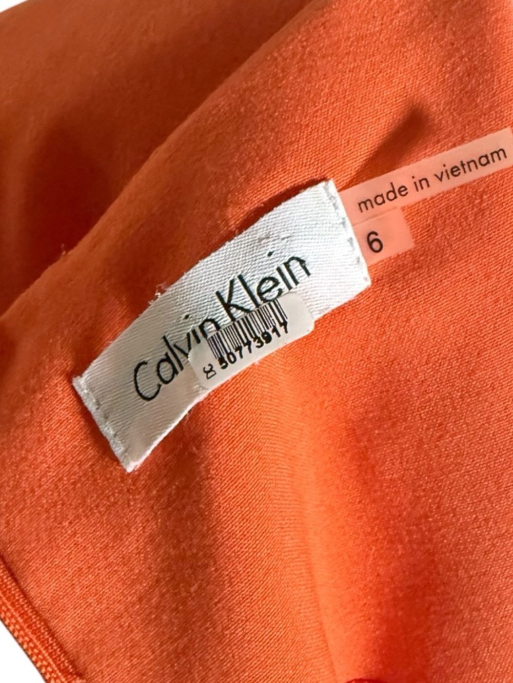 Calvin Klein Orange Midi Sheath Dress with Gold-Tone Belt - Picture 4 of 9